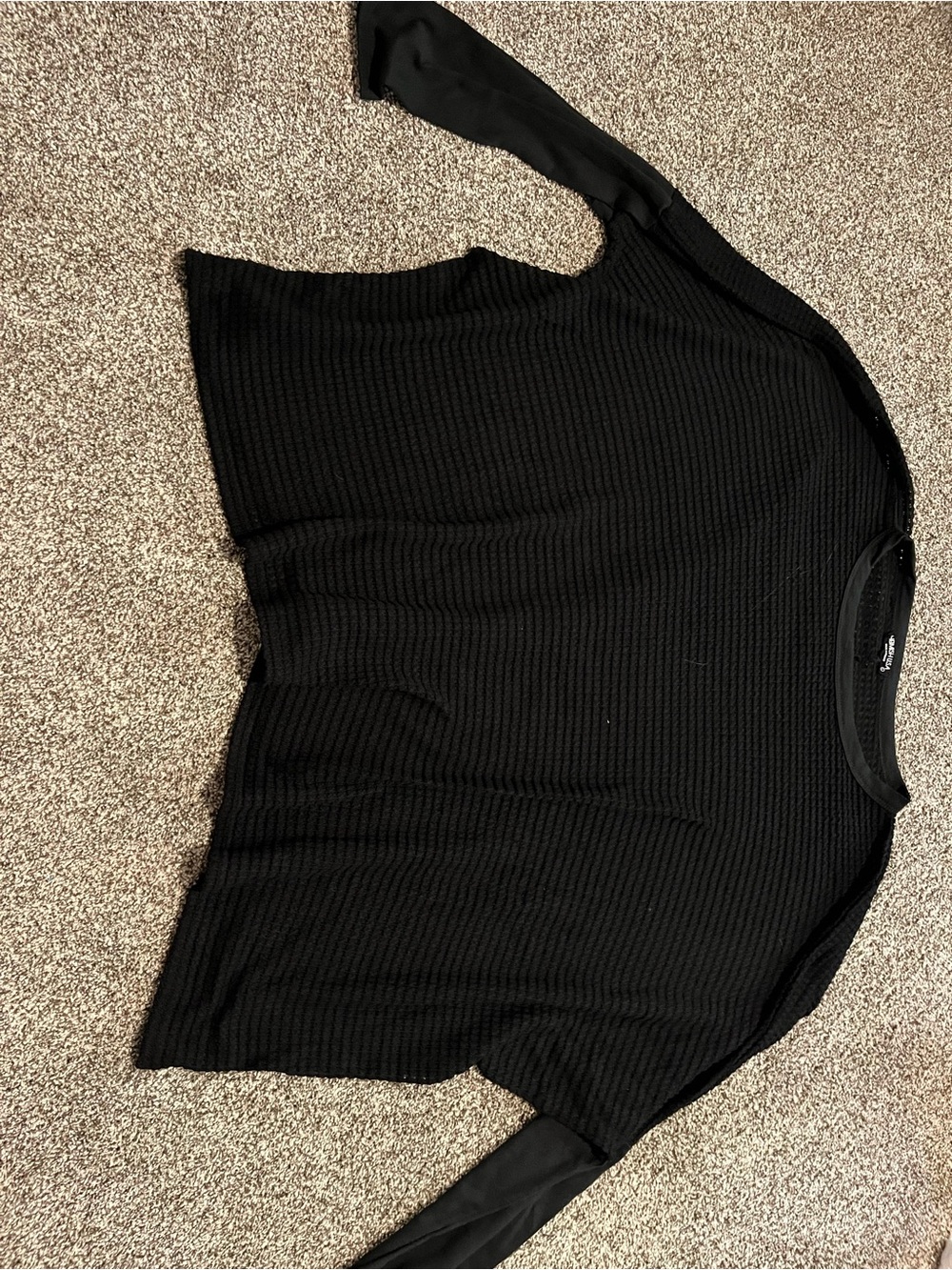 HEIMISH USA Black Ribbed Crewneck Pullover